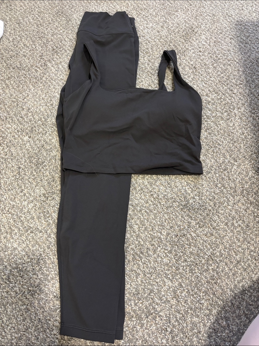Women's High-Rise Grey Active Leggings with Matching Sports Bra